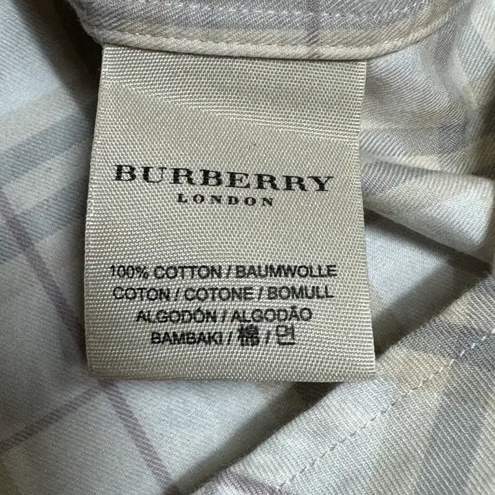 [BUNJANG] Burberry Classic Nova Check Shirt / 버버리 화이트 클래식 노바체크 셔츠