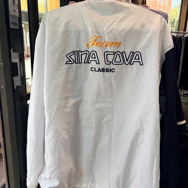[BUNJANG] Sina Cova Windbreaker Jacket XL Navy/White / 시나코바 바람막이 XL 네이비/화이트
