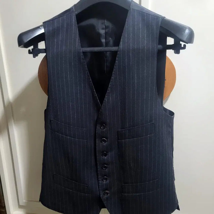 [BUNJANG] MTO Vitale Barberis Canonico Dark Gray Stripe Vest / MTO / 이태리 까노니꼬 다크그레이 스트라이프 베스트 / 100-103
