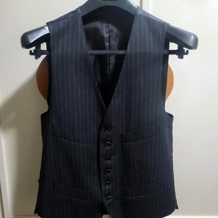 [BUNJANG] MTO Vitale Barberis Canonico Dark Gray Stripe Vest / MTO / 이태리 까노니꼬 다크그레이 스트라이프 베스트 / 100-103