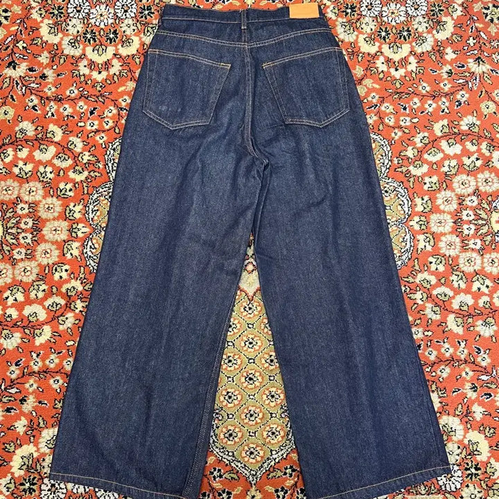 [BUNJANG] AVIE MUAH Indigo Denim Trousers / [1사이즈] AVIE MUAH 아비에무아 와이드 핀턱 인디고 데님 팬츠