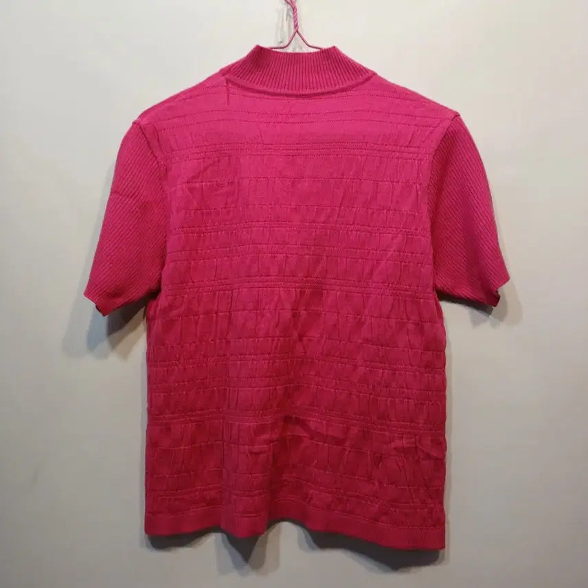 [BUNJANG] Pink Short Sleeve Knit Top / 핑크색 반팔 니트 티셔츠80~85사이즈여름  64164