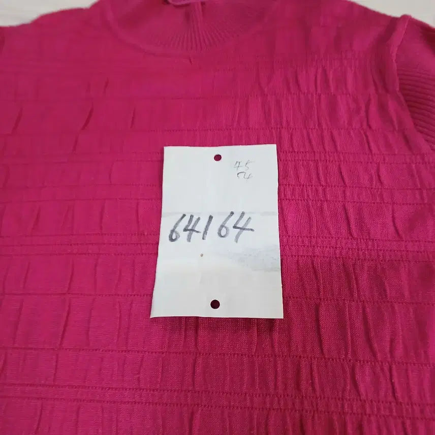 [BUNJANG] Pink Short Sleeve Knit Top / 핑크색 반팔 니트 티셔츠80~85사이즈여름  64164