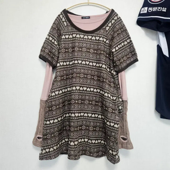 [BUNJANG] Mori Girl Knit Dress Set / 모리걸 반팔 니트 원피스 셋