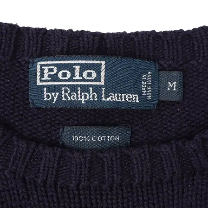 [BUNJANG] Polo Ralph Lauren Navy Red Pony Knit Sweater / 폴로 랄프로렌 네이비 레드포니 라운드 니트