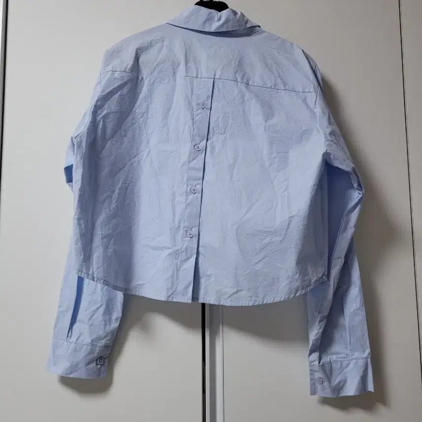 [BUNJANG] Sky Blue Crop Shirt / 하늘색 크롭 셔츠