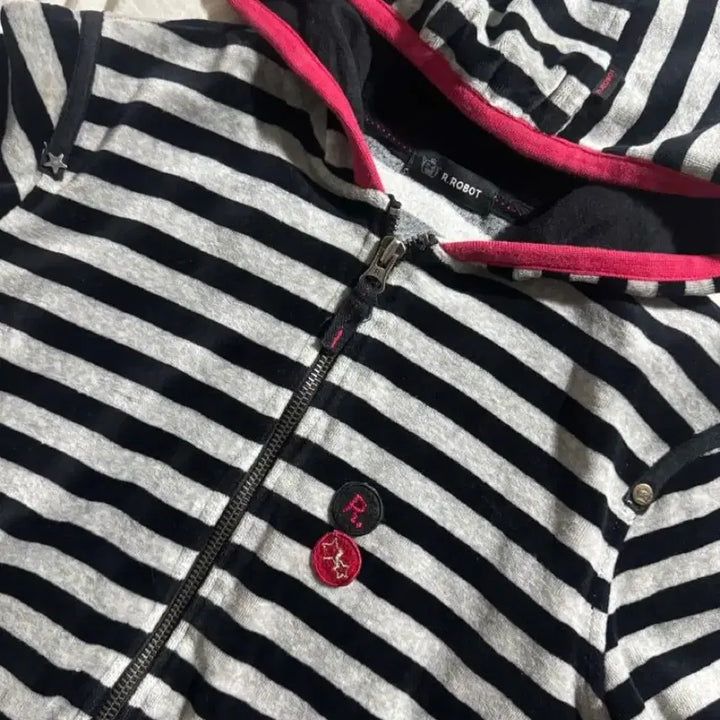 [BUNJANG] Vintage Striped Hoodie Zip-up / 빈티지 스트라이프 후드집업