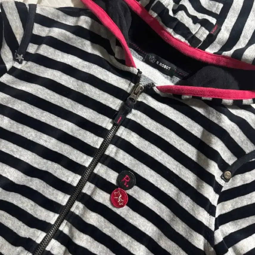 [BUNJANG] Vintage Striped Hoodie Zip-up / 빈티지 스트라이프 후드집업