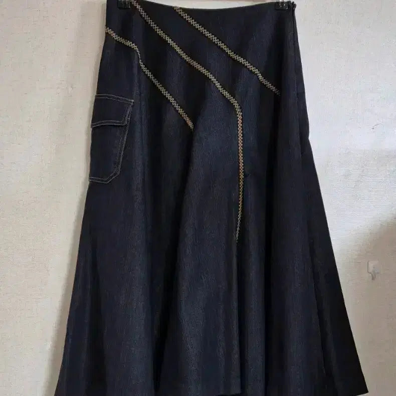 [BUNJANG] Denim A-Line Long Skirt / 청 데님 A라인  롱 스커트