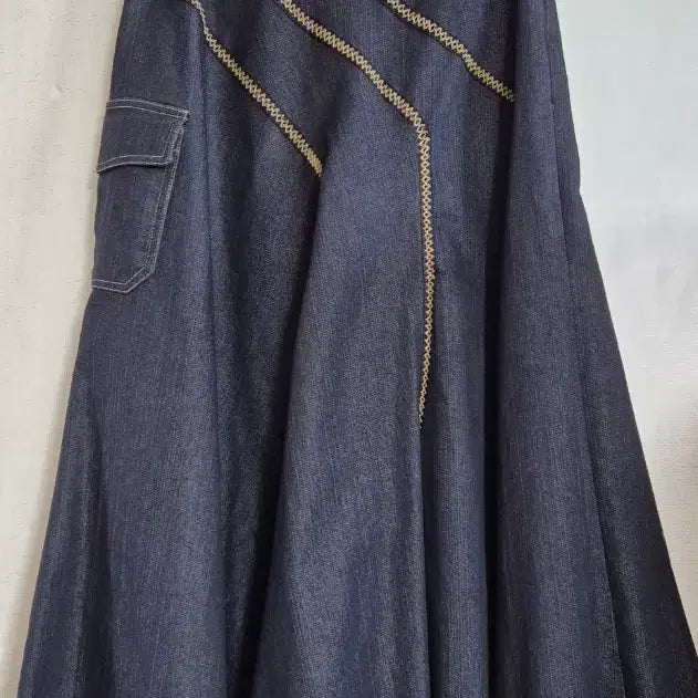 [BUNJANG] Denim A-Line Long Skirt / 청 데님 A라인  롱 스커트
