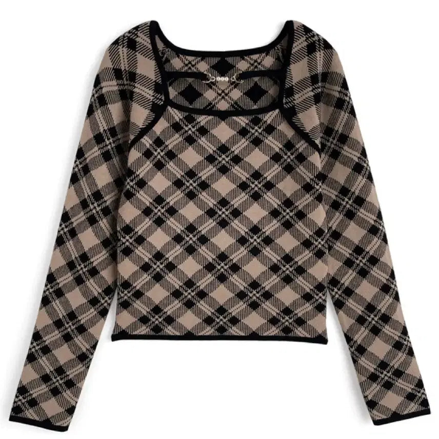 [SOLD OUT] (반택포)INGNI 잉그니 체크 니트 스나계 걸리