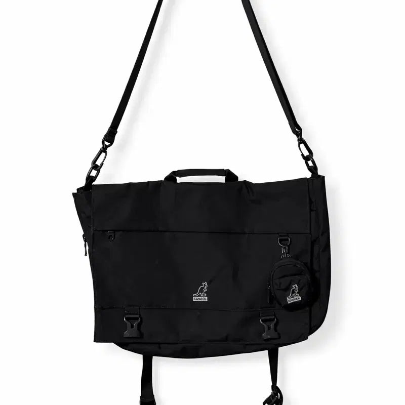 [BUNJANG] Kangol Black Messenger Bag with Mini Pouch Set / 새상품급) 캉골 블랙 메신저백 + 미니 파우치 세트