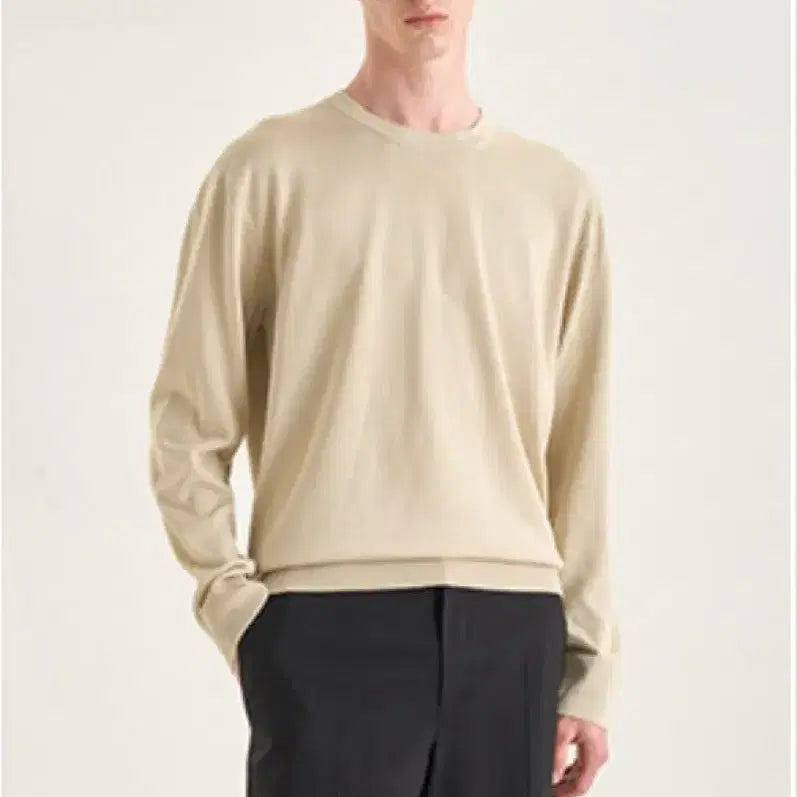 [BUNJANG] Time Homme Silk Knit Top (23SS) / 타임옴므 실크 니트 바닐라(23SS)