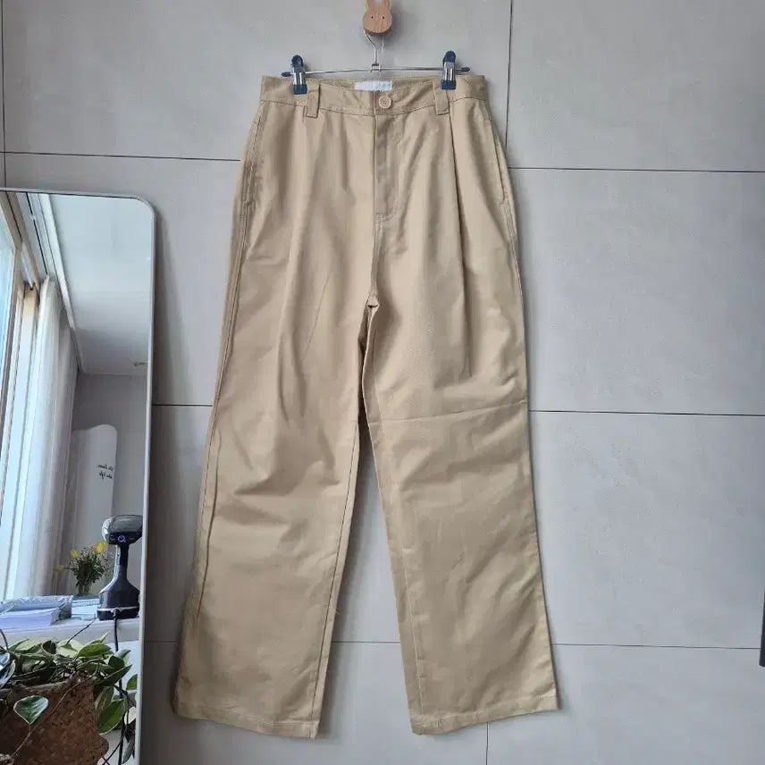 [SOLD OUT] 아워코모스 베이지 핀턱 와이드 팬츠 m 새상품
