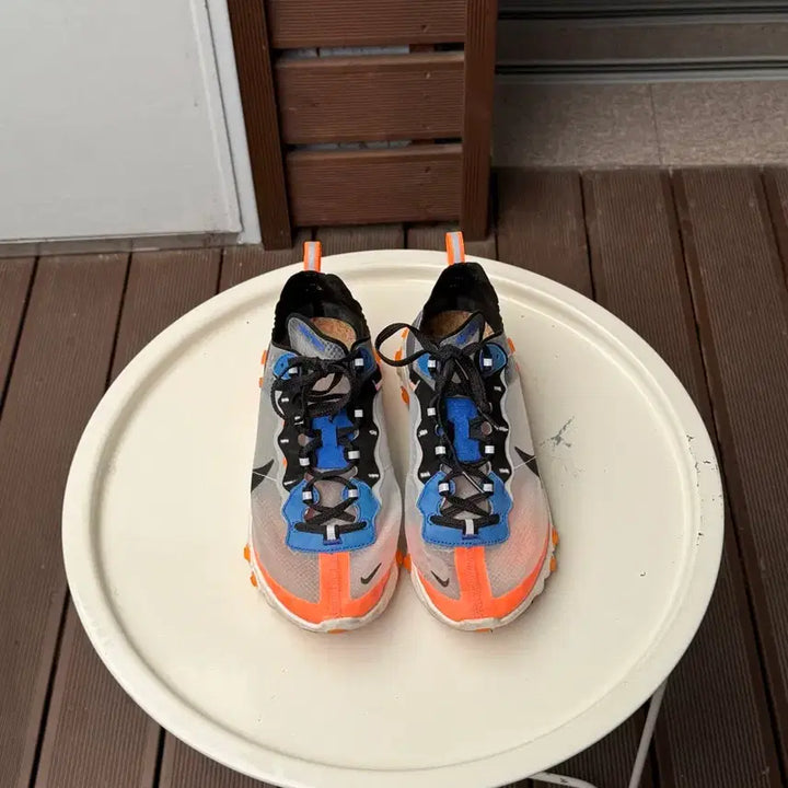 [BUNJANG] Nike React Element 87 Thunder Blue Total Orange Sneakers / 나이키 리액트 엘리먼트 87 썬더블루 토탈오렌지 255(260-265도
