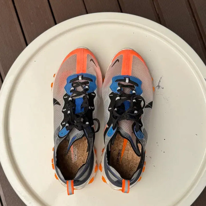 [BUNJANG] Nike React Element 87 Thunder Blue Total Orange Sneakers / 나이키 리액트 엘리먼트 87 썬더블루 토탈오렌지 255(260-265도