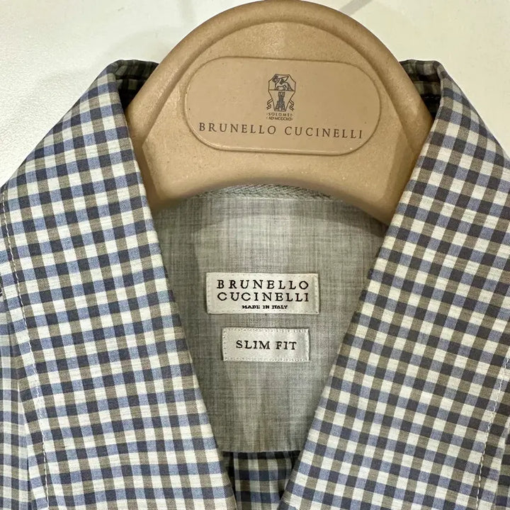 [BUNJANG] Brunello Cucinelli Brown Check Cotton Shirt / 브루넬로 쿠치넬리 브라운 체크 코튼셔츠