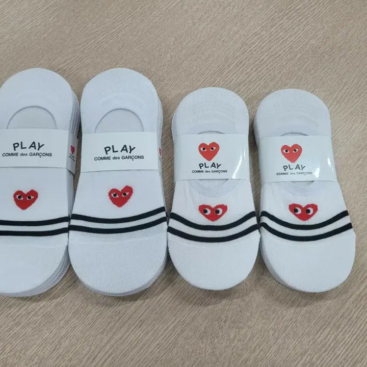 [BUNJANG] Comme des Garçons White Ankle Socks (10 Pairs) / 꼼데가르송 화이트 덧신 양말 10켤레