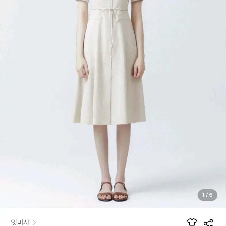 [SOLD OUT] 24SS 잇미샤) 스퀘어넥 벨티드 린넨 원피스