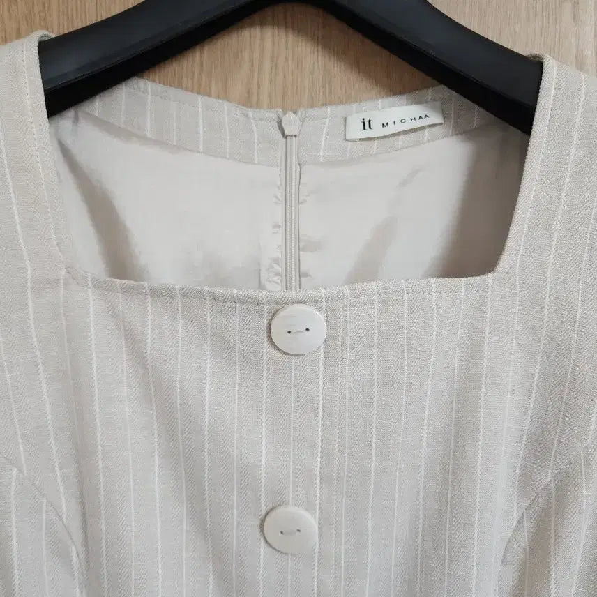 [SOLD OUT] 24SS 잇미샤) 스퀘어넥 벨티드 린넨 원피스