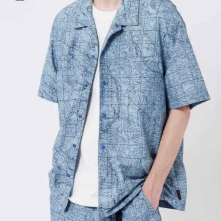 [BUNJANG] Gramicci Graphic Nylon Camp Shirt Set / 그라미치 그래픽 나일론 반팔셋업 세트 캠프셔츠 4387