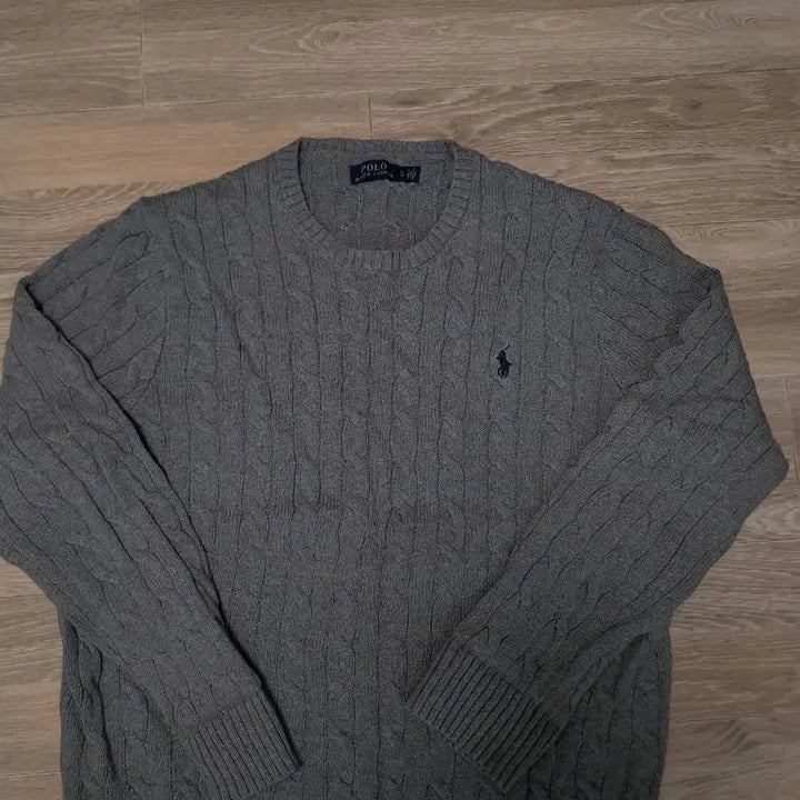 [BUNJANG] Polo Ralph Lauren Cable Knit Sweater Grey XL / 폴로 랄프로렌 케이블 니트 그레이 XL