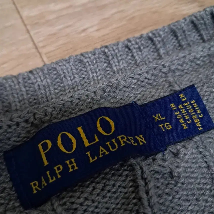 [BUNJANG] Polo Ralph Lauren Cable Knit Sweater Grey XL / 폴로 랄프로렌 케이블 니트 그레이 XL