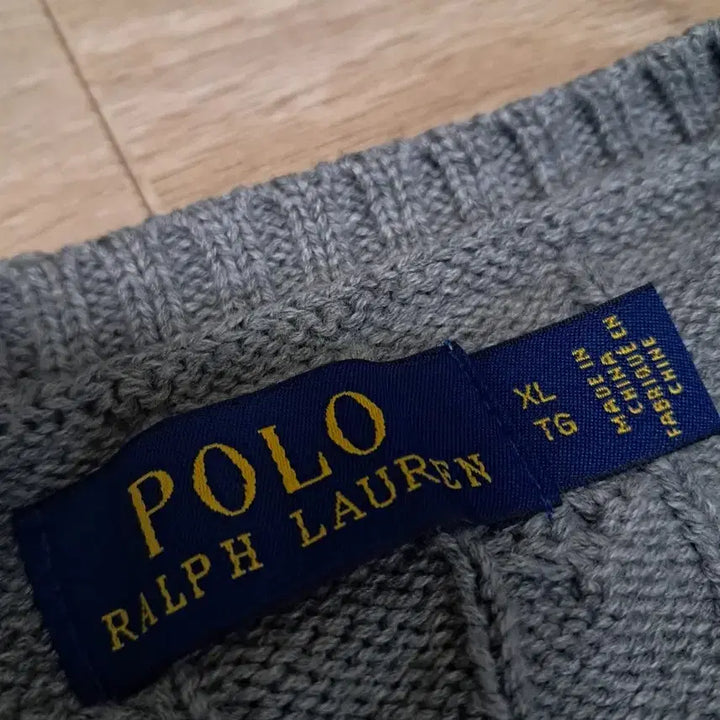 [BUNJANG] Polo Ralph Lauren Cable Knit Sweater Grey XL / 폴로 랄프로렌 케이블 니트 그레이 XL