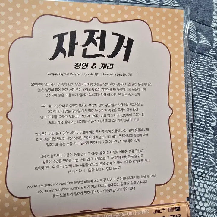 [BUNJANG] Gary Jung In Single Album Bicycle Photocard / 정인 개리   싱글앨범 자전거 초희귀