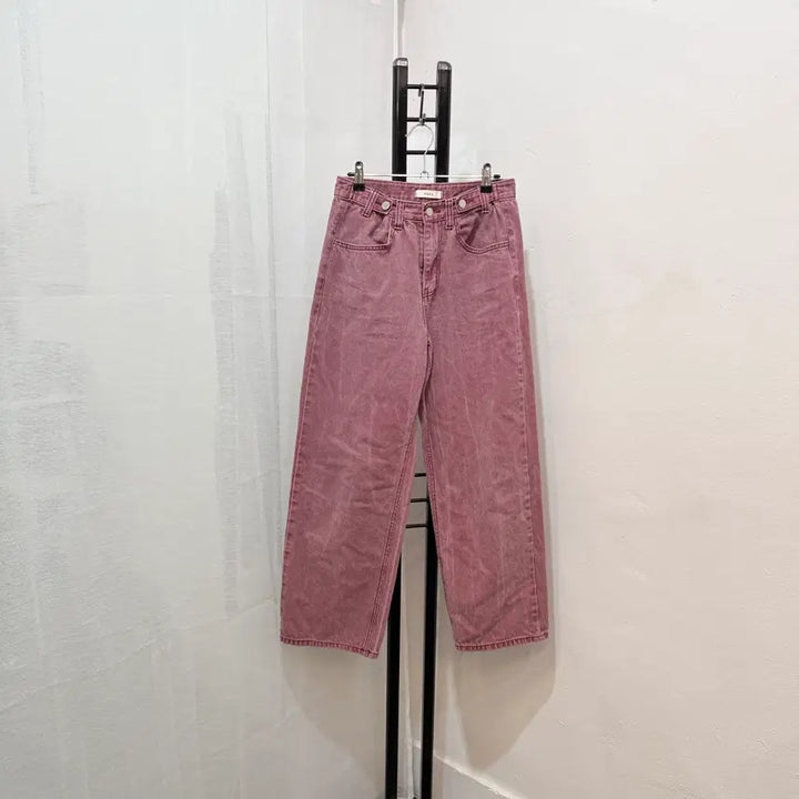 [BUNJANG] Pink Pigment High-Waist Pants with Adjustable Waist / 핑크 피그먼트 비조 허리조절가능 하이웨스트팬츠 4297