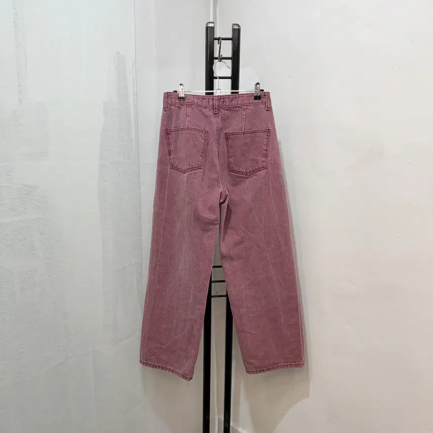 [BUNJANG] Pink Pigment High-Waist Pants with Adjustable Waist / 핑크 피그먼트 비조 허리조절가능 하이웨스트팬츠 4297