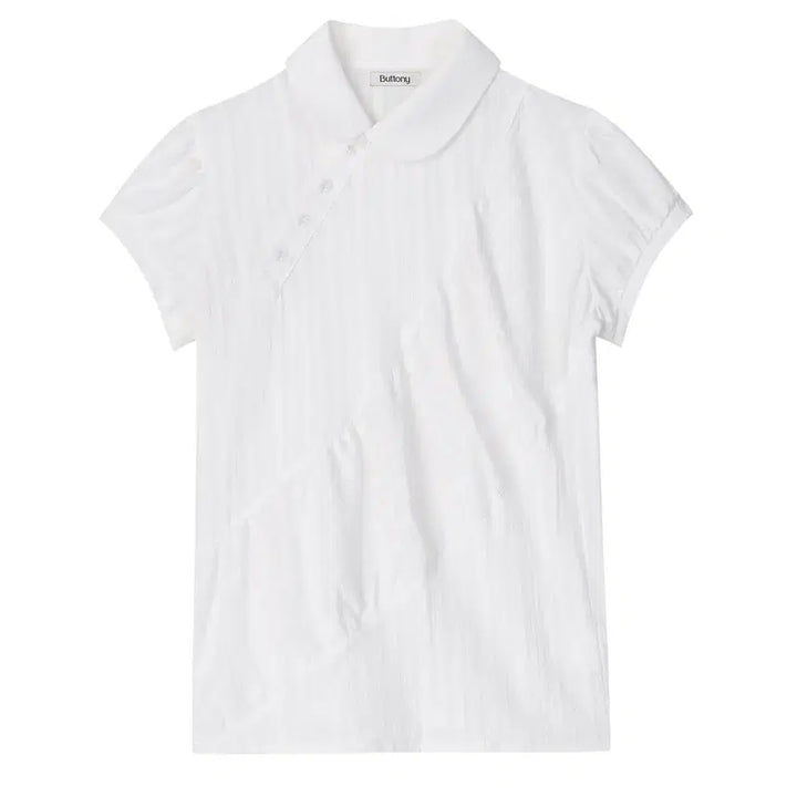 [SOLD OUT] BUTTONY SHIRRING SHORT SLEEVE SHIRT