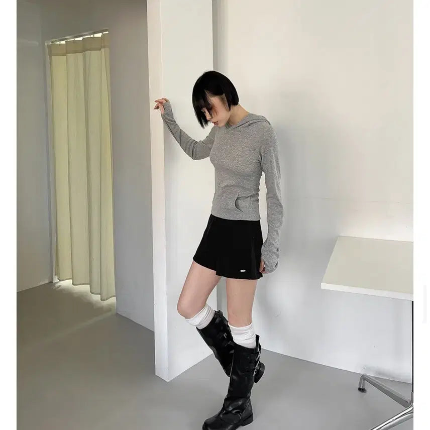 [BUNJANG] High-Waist Bending Shorts Black / 새상품 니트 하이웨스트 밴딩 숏팬츠 블랙