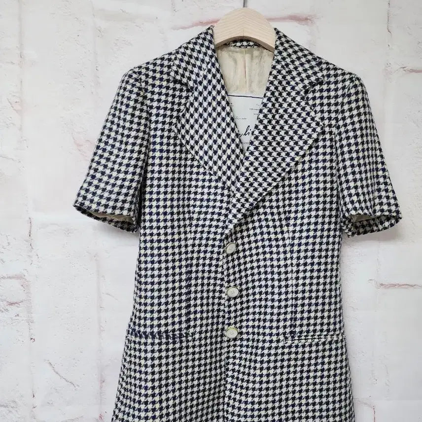 [BUNJANG] Giuliva Heritage Checked Short Sleeve Jacket (Made in Italy) / 줄리바 헤리티지(Giuliva Heritage 체크 반팔 자켓(이탈리아)