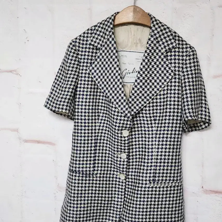 [BUNJANG] Giuliva Heritage Checked Short Sleeve Jacket (Made in Italy) / 줄리바 헤리티지(Giuliva Heritage 체크 반팔 자켓(이탈리아)
