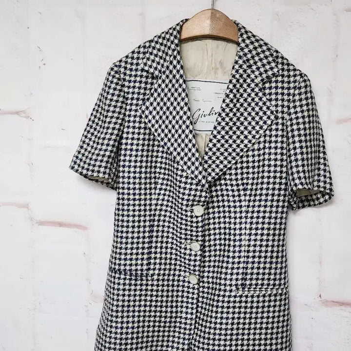 [BUNJANG] Giuliva Heritage Checked Short Sleeve Jacket (Made in Italy) / 줄리바 헤리티지(Giuliva Heritage 체크 반팔 자켓(이탈리아)