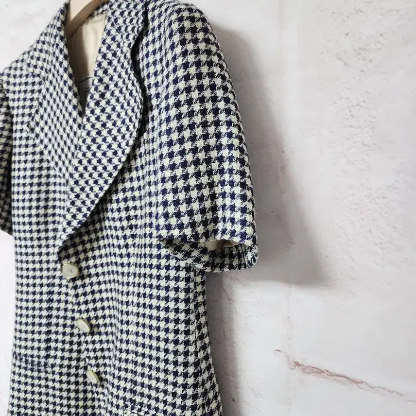 [BUNJANG] Giuliva Heritage Checked Short Sleeve Jacket (Made in Italy) / 줄리바 헤리티지(Giuliva Heritage 체크 반팔 자켓(이탈리아)