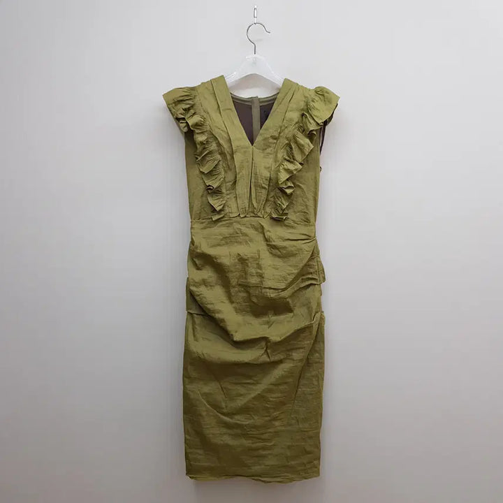 [BUNJANG] Lanvin Ruffled Sleeveless Dress / 한섬 랑방 러플 디테일 슬리브리스 원피스 S사이즈