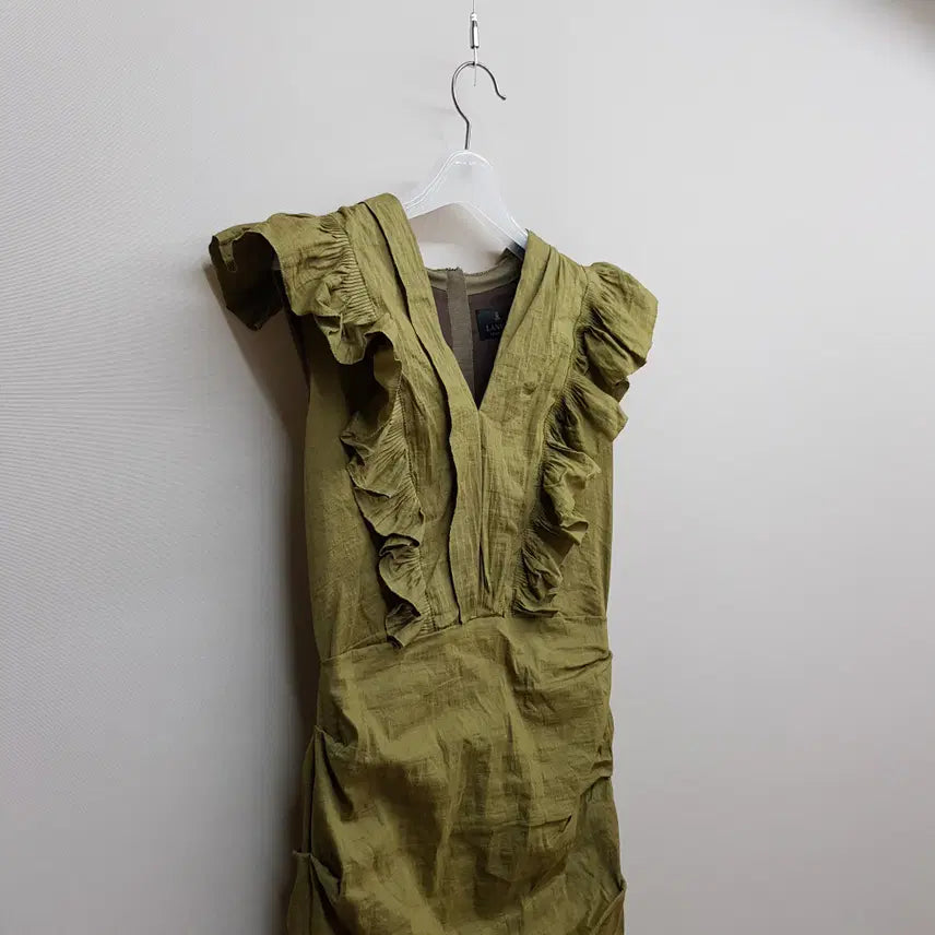 [BUNJANG] Lanvin Ruffled Sleeveless Dress / 한섬 랑방 러플 디테일 슬리브리스 원피스 S사이즈