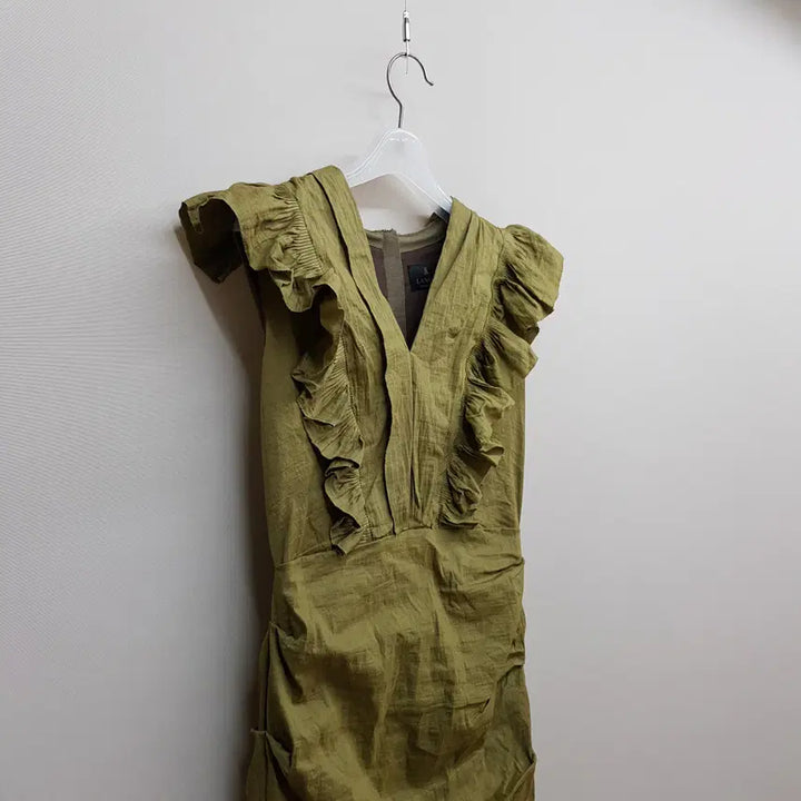[BUNJANG] Lanvin Ruffled Sleeveless Dress / 한섬 랑방 러플 디테일 슬리브리스 원피스 S사이즈