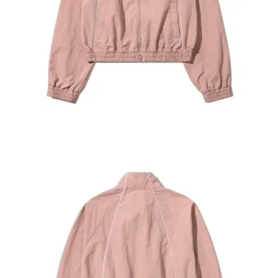 [BUNJANG] OIOI Pink Vertical Piping Crop Windbreaker Jacket - Size S / 오아이오아이 oioi 핑크 윈드 브레이커 바람막이 버티컬 피핑 크롭 S