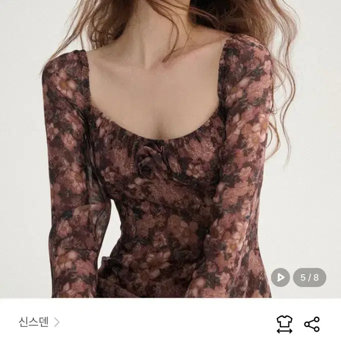 [BUNJANG] 신스덴 레드브라운 라운드 미니원피스 / 신스덴 레드브라운 라운드 미니원피스