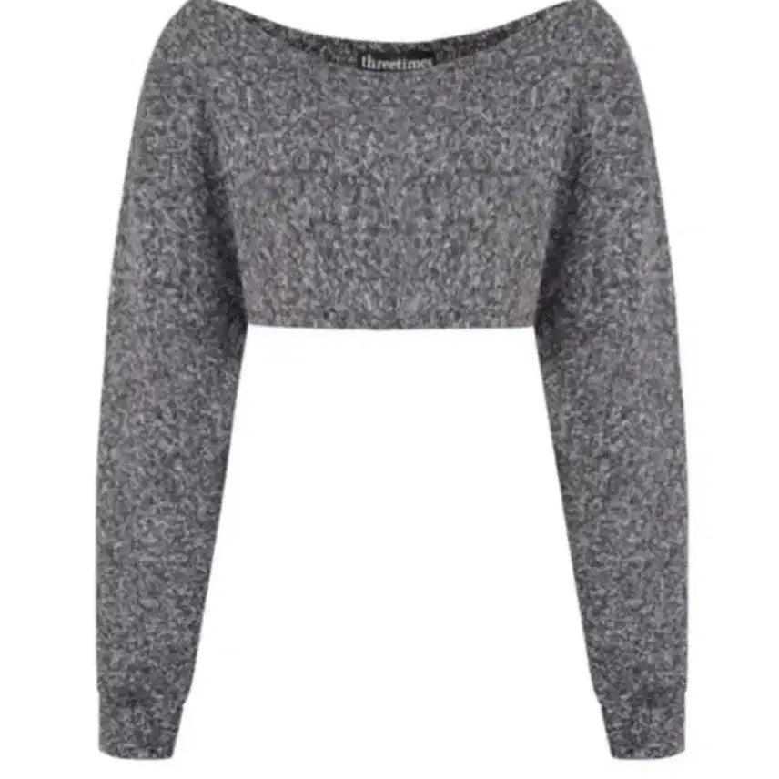 [BUNJANG] threetimes Charcoal Cropped Knit / 쓰리타임즈 크롭 니트 차콜