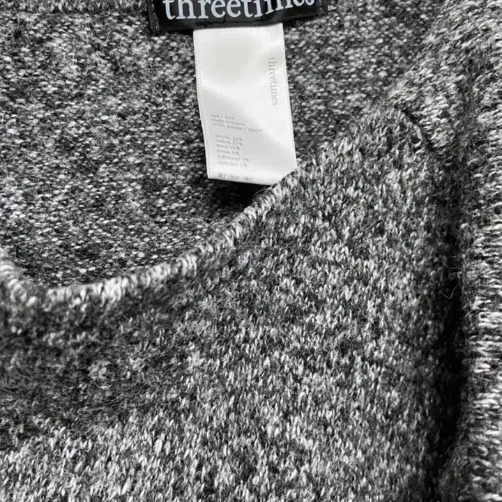 [BUNJANG] threetimes Charcoal Cropped Knit / 쓰리타임즈 크롭 니트 차콜