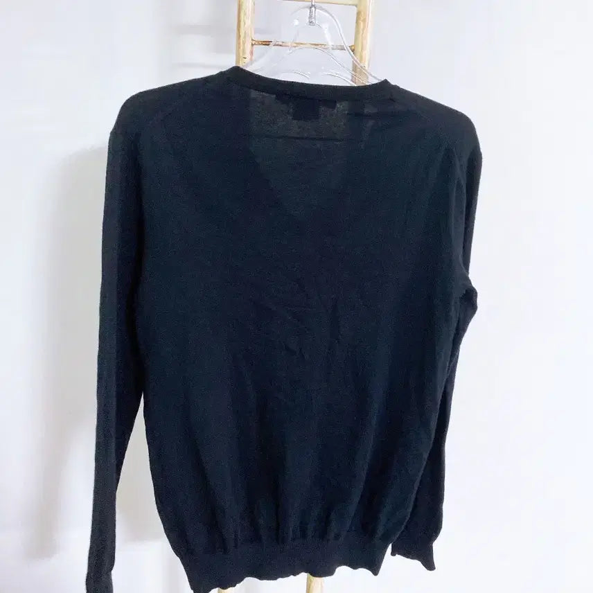 [SOLD OUT] (여성S)랄프로렌블랙코튼V넥긴팔니트
