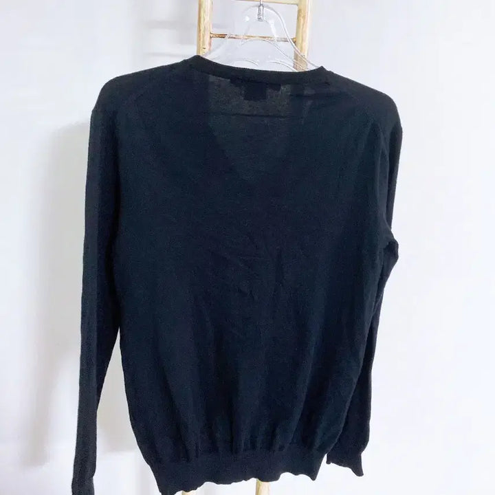 [SOLD OUT] (여성S)랄프로렌블랙코튼V넥긴팔니트
