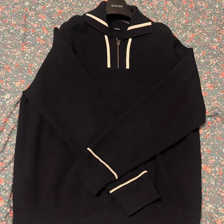 [BUNJANG] System Homme Navy Knit Zip-Up Cardigan / - 시스템 네이비 니트 집업 가디건 -
