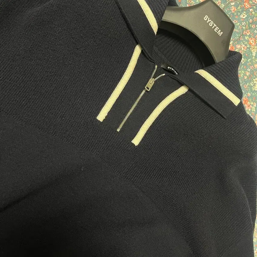 [BUNJANG] System Homme Navy Knit Zip-Up Cardigan / - 시스템 네이비 니트 집업 가디건 -