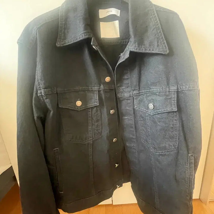 [BUNJANG] Elmood PRT Black Denim Jacket (Black, M) / 엘무드 prt블랙 데님 자켓(흑청 m)
