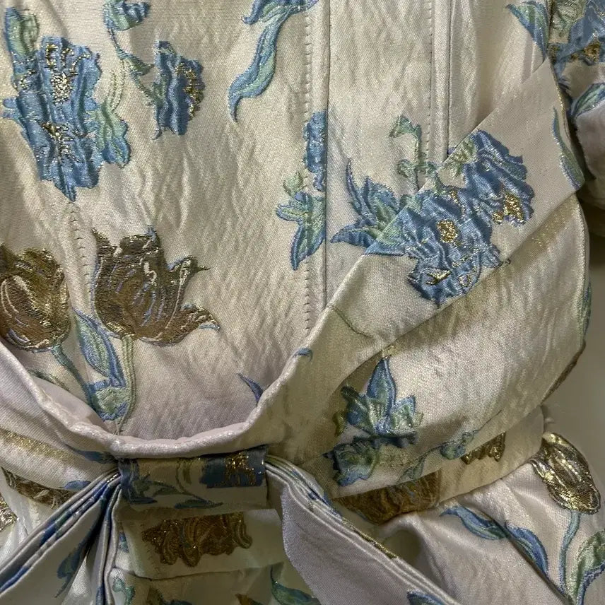 [BUNJANG] Floral Shirred Mini Dress / 플라워 셔링 미니 원피스